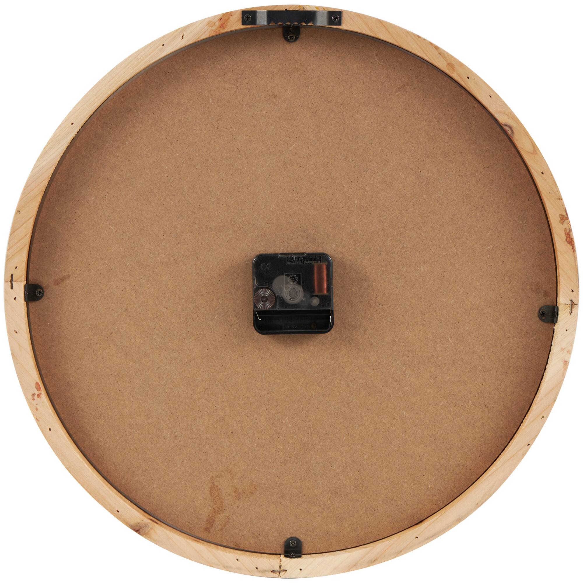 16" Light Brown Framed Wall Clock